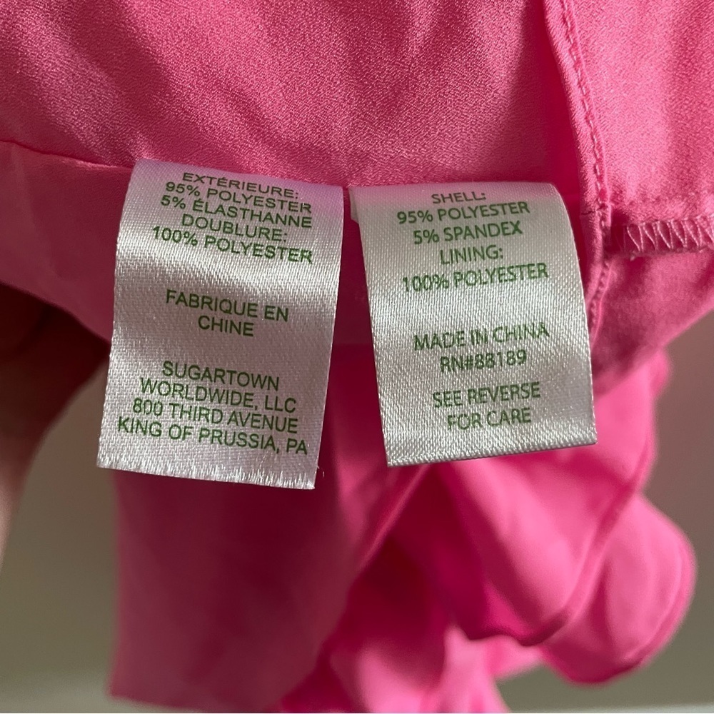 Lilly Pulitzer Martha Pink Stretch Ruffle Midi Short Sleeve Dress EUC Size 10 - Picture 10 of 11